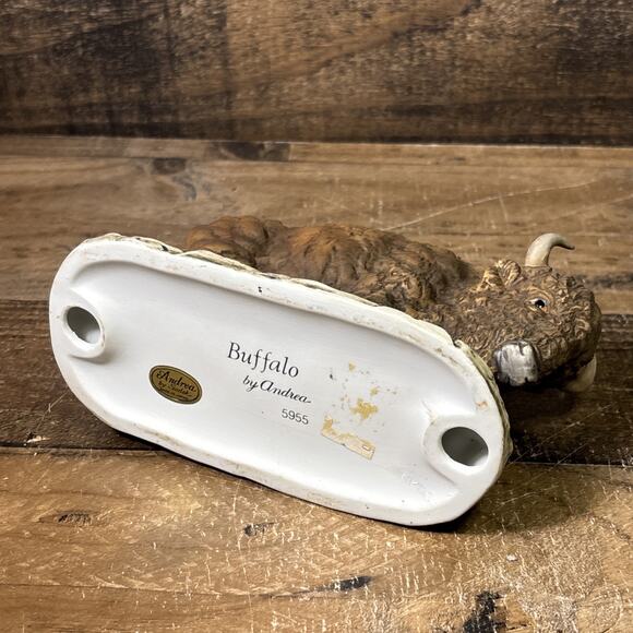 American West Buffalo Bison Ceramic Statue Sculpture Andrea by Sadek #5955 - Picture 6 of 7